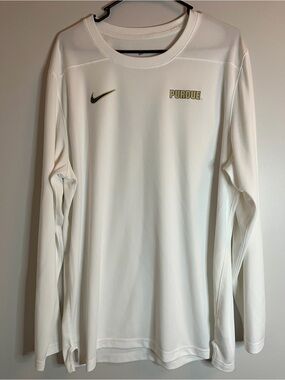 Nike Purdue Boilermakers Long Sleeve Dri-Fit T-Shirt Tee White Men’s XL